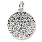 14K White Gold Aztec Sun Charm by Rembrandt Charms