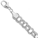 Sterling Silver Triple Link 7” Charm Bracelet by Rembrandt Charms