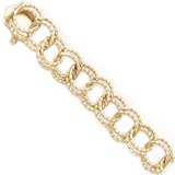 Gold Plate Double Twist 7” Charm Bracelet by Rembrandt Charms