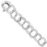 14K White Gold Double Twist 7” Charm Bracelet by Rembrandt Charms