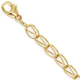 Rembrandt Fancy Link Charm Bracelet 7 inch, 14k Gold