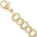 14K Gold Twisted Link 7” Charm Bracelet by Rembrandt Charms