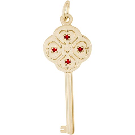 14K Gold Key to my Heart 01 January by Rembrandt Charms