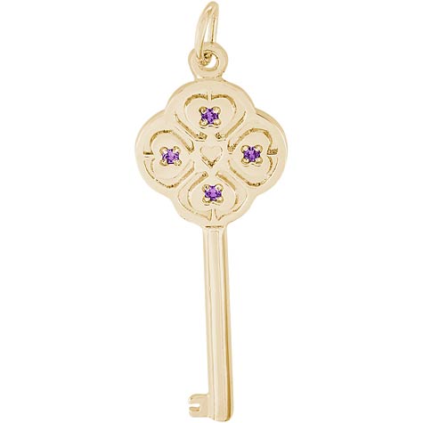 14K Gold Key to my Heart 02 February by Rembrandt Charms