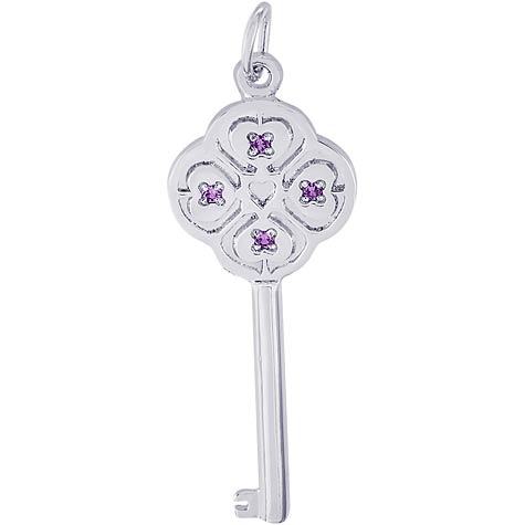 14K White Gold Key to my Heart 02 February by Rembrandt Charms 14K White Gold Key to my Heart 02 February by Rembrandt Charms
