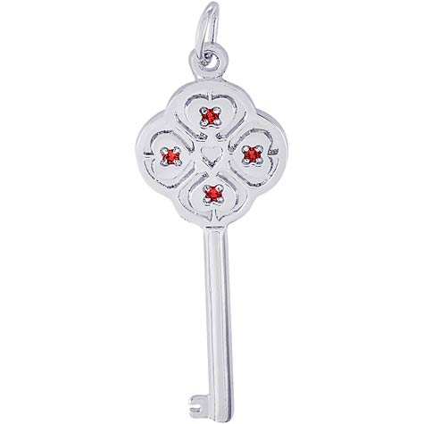 14K White Gold Key to my Heart 07 July by Rembrandt Charms 14K White Gold Key to my Heart 07 July by Rembrandt Charms