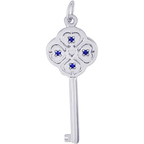 14K White Gold Key to my Heart 09 September by Rembrandt Charms
