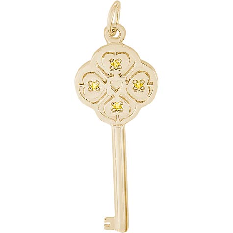Gold Plate Key to my Heart 11 November by Rembrandt Charms