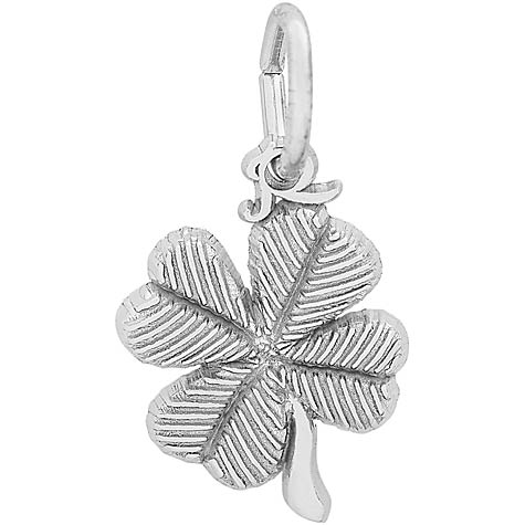 Rembrandt Four Leaf Clover Accent Charm, 14K White Gold Rembrandt Four Leaf Clover Accent Charm, 14K White Gold