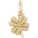 Rembrandt Four Leaf Clover Accent Charm, 14K Yellow Gold