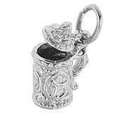 Rembrandt Beer Stein Accent Charm, Sterling Silver