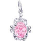 14K White Gold 10 October Filigree Charm by Rembrandt Charms