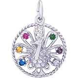 14k White Gold Peacock Bird Charm by Rembrandt Charms