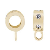 14K Gold White Inlaid Stones CharmDrop by Rembrandt Charms