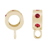 14K Gold Red Inlaid Stones CharmDrop by Rembrandt Charms