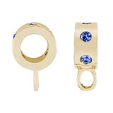14K Gold Blue Inlaid Stones CharmDrop by Rembrandt Charms
