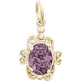 10K Gold 06 June Filigree Charm by Rembrandt Charms