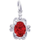 14K White Gold 07 July Filigree Charm by Rembrandt Charms