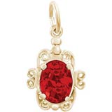 10K Gold 07 July Filigree Charm by Rembrandt Charms