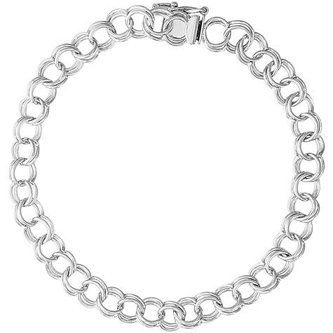 Sterling Silver Charm Bracelet Medium Double Link 8” Sterling Silver Charm Bracelet Medium Double Link 8”