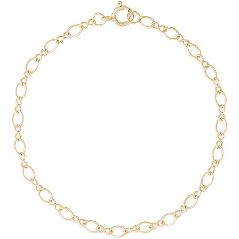 10K Gold Figure Eight 7” Charm Bracelet by Rembrandt Charms 10K Gold Figure Eight 7” Charm Bracelet by Rembrandt Charms