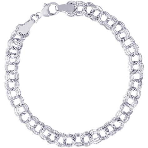 Sterling Silver Triple Link 7” Charm Bracelet by Rembrandt Charms