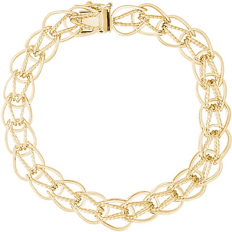 Gold Plate Oval Link 8” Charm Bracelet by Rembrandt Charms