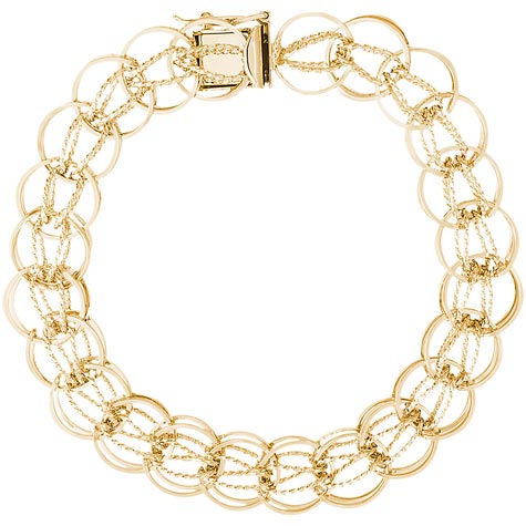 10K Gold Round Link 7” Charm Bracelet by Rembrandt Charms 10K Gold Round Link 7” Charm Bracelet by Rembrandt Charms