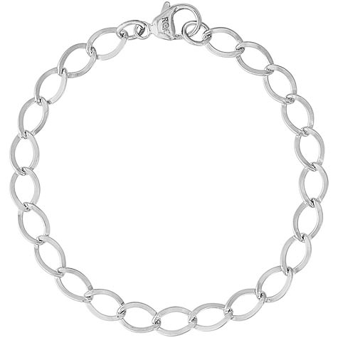 Sterling Silver Curb Link 7” Charm Bracelet by Rembrandt Charms