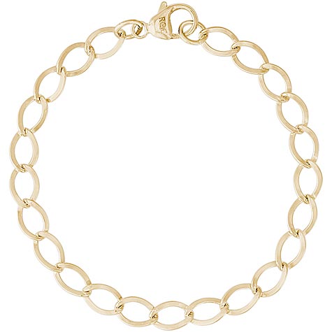 10K Gold Curb Link 7” Charm Bracelet by Rembrandt Charms
