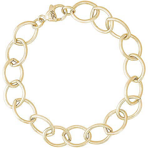 14K Gold Single Link 7” Charm Bracelet by Rembrandt Charms