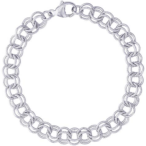 Sterling Silver Twisted Link 7” Charm Bracelet by Rembrandt Charms