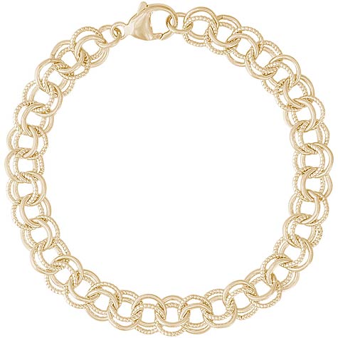 Gold Plate Twisted Link 8” Charm Bracelet by Rembrandt Charms