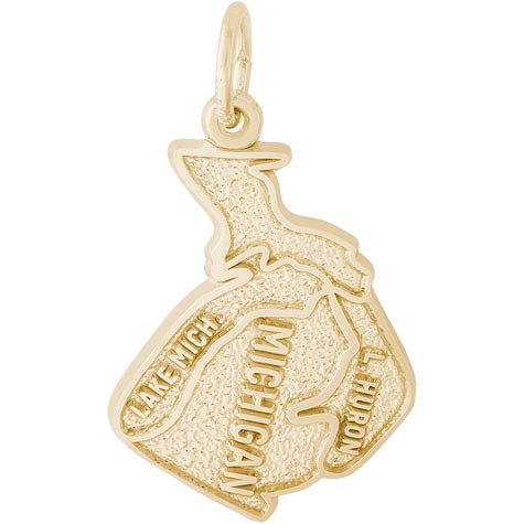 Gold Plated Michigan Charm by Rembrandt Charms