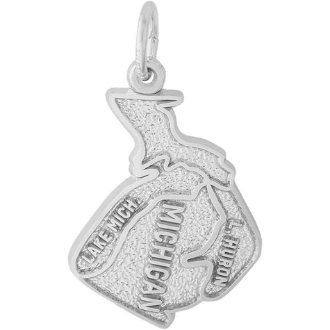 Sterling Silver Michigan Charm by Rembrandt Charms Sterling Silver Michigan Charm by Rembrandt Charms