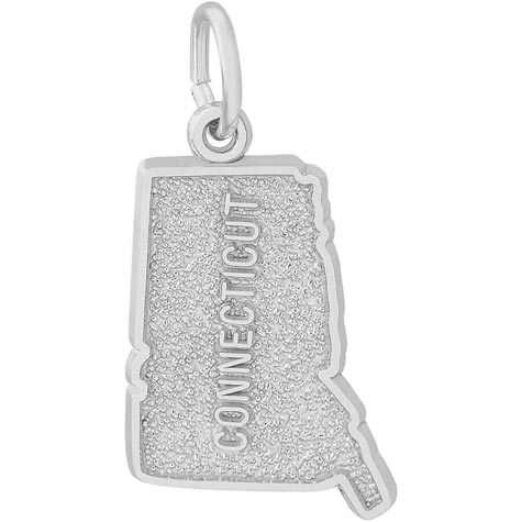14K White Gold Connecticut Charm by Rembrandt Charms 14K White Gold Connecticut Charm by Rembrandt Charms