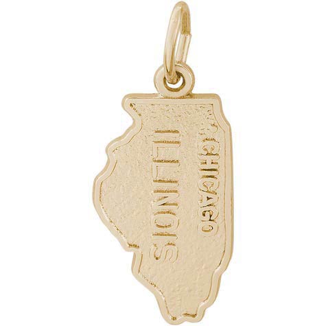 Gold Plated Illinois Charm by Rembrandt Charms Gold Plated Illinois Charm by Rembrandt Charms