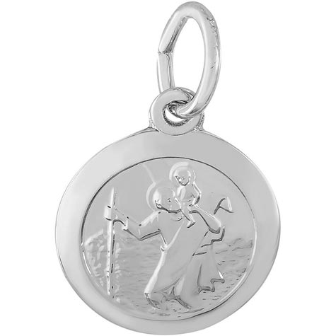 14K White Gold Saint Christopher Charm by Rembrandt Charms