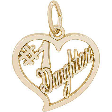 14k Gold Number One Daughter Charm by Rembrandt Charms 14k Gold Number One Daughter Charm by Rembrandt Charms