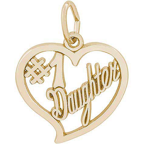Gold Plated Number One Daughter Charm by Rembrandt Charms