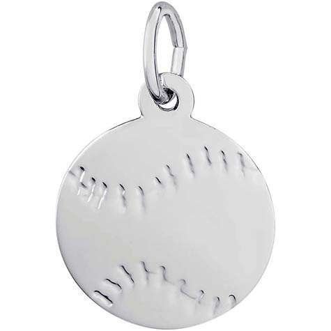 14K White Gold Baseball Charm by Rembrandt Charms