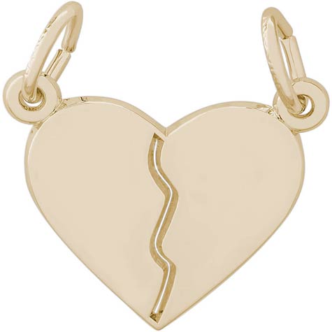 10k Gold Breaks Apart Heart Charm by Rembrandt Charms
