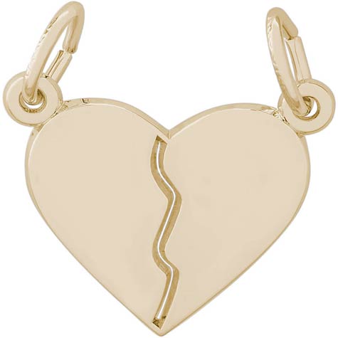 14k Gold Breaks Apart Heart Charm by Rembrandt Charms 14k Gold Breaks Apart Heart Charm by Rembrandt Charms