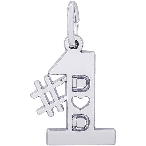 Sterling Silver Number One Dad Charm by Rembrandt Charms Sterling Silver Number One Dad Charm by Rembrandt Charms