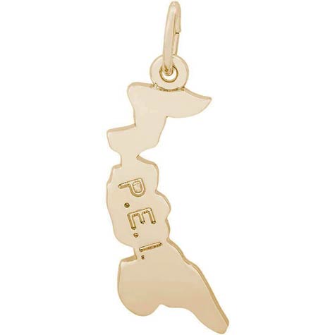 Gold Plate Prince Edward Island Map Charm by Rembrandt Charms Gold Plate Prince Edward Island Map Charm by Rembrandt Charms
