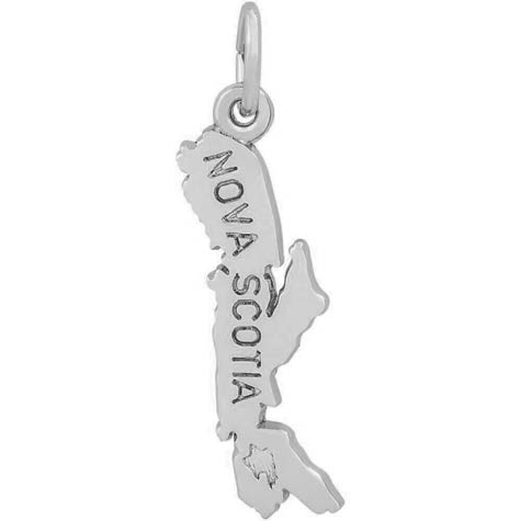 14K White Gold Nova Scotia Map Charm by Rembrandt Charms 14K White Gold Nova Scotia Map Charm by Rembrandt Charms