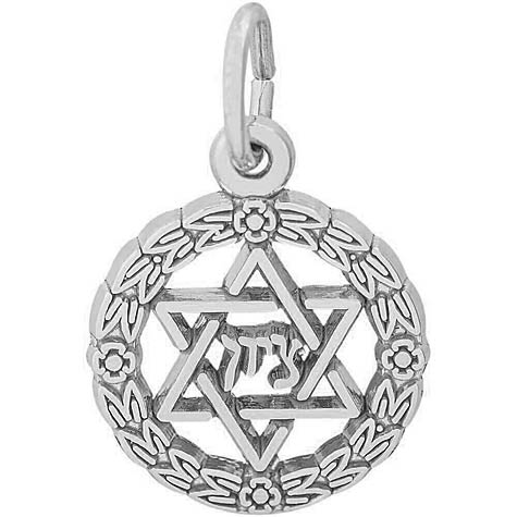 14K White Gold Star of David Wreath Charm by Rembrandt Charms