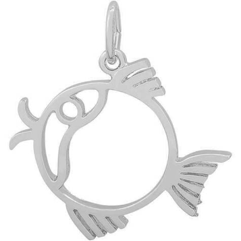 14K White Gold Flat Fish Charm by Rembrandt Charms 14K White Gold Flat Fish Charm by Rembrandt Charms
