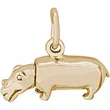 Hippopotamus 14K Gold Charm, Safari Charms