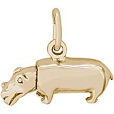 Gold Plate Hippo Charm by Rembrandt Charms